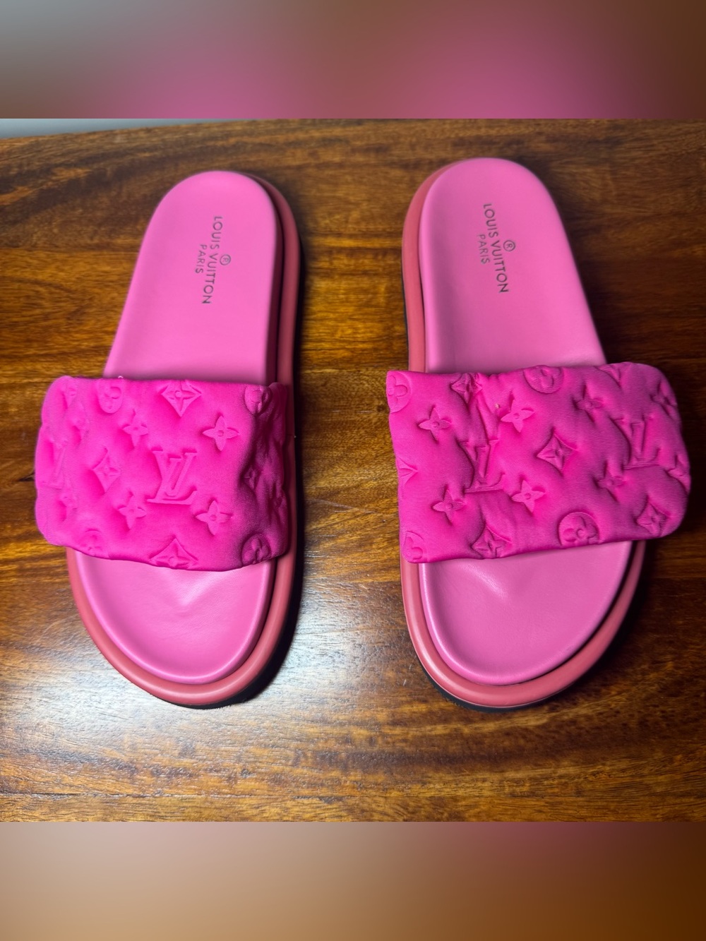 Hot Pink Slide Sandals. No Brand.